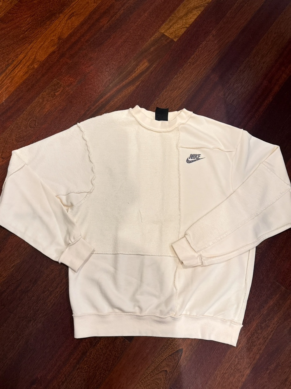 Nike Cream Raw-Seam Crewneck Sweatshirt